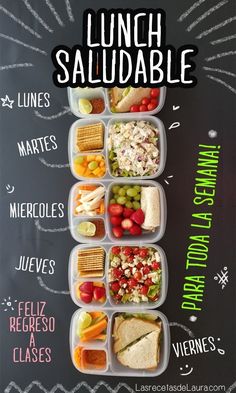 lunch box ideas on a chalk board