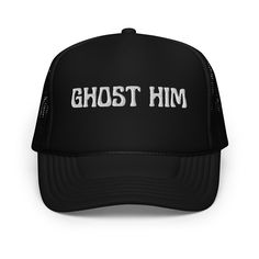 Make a bold statement with this cheeky "Ghost Him" embroidered hat! Whether you're embracing some sassy relationship humor or adding a playful touch to your fall wardrobe, this hat is perfect for expressing your "no time for games" attitude. It's a must-have for anyone who's been there, done that, and left them on read! Stand out from the crowd with this trendy foam trucker hat! This head accessory is made with high-quality polyester and foam that guarantees a premium look and feel. The foam tru Halloween Snapback Trucker Hat For Streetwear, Witchcore Fashion, Cute Lazy Day Outfits, Embroidered Hats, Head Accessories, Fall Wardrobe, Trucker Cap, Trucker Hat, Caps Hats