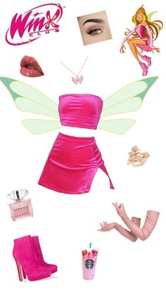 a collage of barbie dolls and accessories including shoes, lipstick, eyeliners