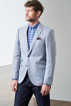 Cute Blazer Outfits, Blazer Men Outfit, Light Blue Blazers, Blue Blazer Men, Blazer Men, Cute Blazers, Herringbone Blazer