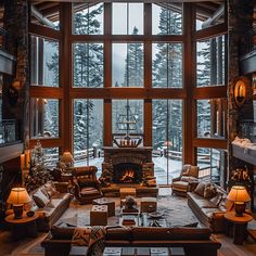 Mountain Lake Lodge Elegant Scenic Art Print Cabins In Winter, Mountain Home Interiors Cozy Cabin, Russian Interior Design, Rustic Lake Cabin, Home Interior Design Cozy, 2024 Home Decor Trends, Lodges Design, Cozy Home Library, Mountain Dream Homes