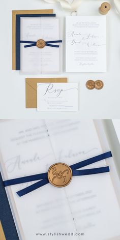 the wedding stationery is laid out and ready for guests