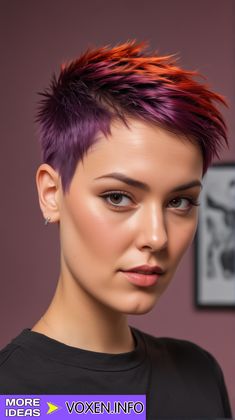 Short Asymmetrical Hairstyles Edgy, Pixie Cut For Thinning Hair, Pixie Cut Hair Color, Asymmetrical Pixie Edgy, Edgy Pixie Cut, Red Pixie Haircut, Short Bob Hair Styles, Short Asymmetrical Haircut, Bob Hair Styles