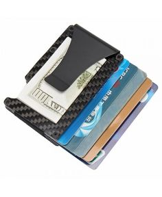 Buy Slim Carbon Fiber Credit Card Holder RFID Blocking Metal Wallet Money Clip Case - Black - 3J75196112 online, fidn many other Men's Wallets Slim Wallet Men, Magic Wallet, Minimalist Men, Events Ideas, Credit Card Holder Wallet, Minimalist Bag, Credit Card Wallet, Minimalist Wallet, Money Clip Wallet