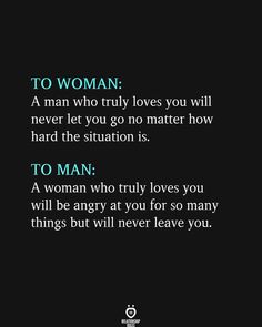 a woman quote with the words to man