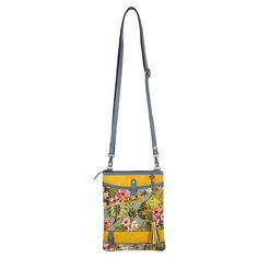 Laguna Patterson Small Yellow floral Crossbody - The Hawaii Store Everyday Floral Print Crossbody Shoulder Bag, Floral Print Crossbody Shoulder Bag For Everyday Use, Travel Floral Print Leather Shoulder Bag, Leather Floral Print Shoulder Bag For Travel, Leather Shoulder Bag With Floral Print For Travel, Concert Bags, Leather Scrap, Abalone Earrings, Festival Gear