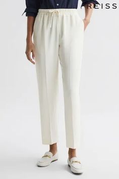 Buy Eidwomenswear Online | Next UK Reiss Women, Casual Trends, Let Your Hair Down, Clothing Pants, Tapered Trousers, Colored Pants, Tapered Pants, Clothes Crafts, Polyester Yarn