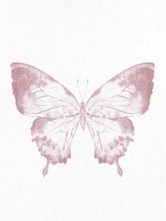 a watercolor painting of a pink butterfly