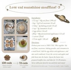 an advertisement for muffins that is in the shape of saturn and has different ingredients