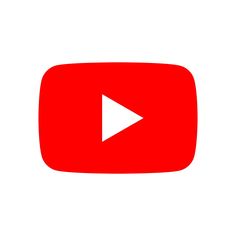 a red play button with an arrow pointing to the left side on a white background