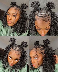 Boho Fulani braids Fulani Bob Box Braids, Knotless Braids Design Ideas, Fulani Hairstyles For Black Women, Fulani Braids With Sew In Short, Bob Fulani Braids With Curls, Fulani Braids Styling Ideas, Protective Hairstyles Weave, Boho Fulani Braids Styles, Short Boho Fulani Knotless Braids