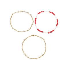 Celebrate the season with this adorable Packed Party Extra Merry Beaded Bracelet Set! Featuring a friendship bracelet style "Extra Merry" bracelet, a gold heart bracelet, and a pearl and red bead bracelet, this charming bracelet set is the perfect accessory for the holidays. Whether you're headed to a holiday party or just the office, these Christmas bracelets are the perfect festive touch for any look! Plus, did we mention the packaging has a "to from" label for easy gifting? Talk about the perfect stocking stuffer! Size: one size.  Gender: female.  Age Group: adult. Red Bead Bracelet, Charming Bracelet, Gold Heart Bracelet, Red Beaded Bracelet, Christmas Bracelet, Bracelet Style, Perfect Stocking Stuffers, Red Bead, Party Packs