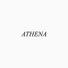 the word athena written in black on a white background