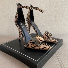 Strap Style: Ankle Strap. Heel Height: High Heel 4.5 Toe Style: Open Toe. Animal Skin Printed Straps. Red Strappy Heels, Tie Heels, Heeled Espadrilles, Strappy Block Heels, Pink High Heels, Qupid Shoes, Open Toed Heels, Fashion Heels, Stiletto Pumps