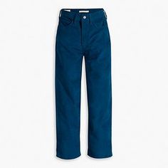 Ribcage Straight Ankle Corduroy Women's Pants - Blue | Levi's® US Ribcage Levis, Levis Ribcage, Corduroy Pants Women, Blue Corduroy, Corduroy Jeans, Pants Blue, Rib Cage, Ankle Pants, Women's Pants