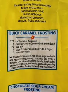 a close up of a bag of food with instructions on the label and information about it