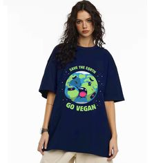 Wrap yourself in style with our Save The Earth T-Shirt. Made with the highest quality materials, this environmentally conscious shirt is a must-have for any fashion-forward individual. Show your commitment to sustainability and make a statement. Join the movement and save the earth in style. Features: -100% Cotton -Crew Neckline -Dropped Shoulder -Regular fit -Unisex style Casual Tops With Earth Day Screen Print, Casual Screen Print Tops For Earth Day, Casual Earth Day Screen Print T-shirt, Casual Earth Day T-shirt With Screen Print, Earth Day Graphic Print Short Sleeve Top, Eco-friendly Short Sleeve T-shirt, Short Sleeve Graphic Print Tops For Earth Day, Letter Print Crew Neck Top For Earth Day, Earth Day Letter Print Crew Neck Top