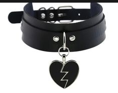 Emo Cosplay All Black Goth Choker Y2k Jewelry For Women/Men buckle with heart Heart Choker Collars, Harajuku Necklace, Skull Collar, Goth Choker Necklaces, Leather Choker Collars, Goth Choker, Gothic Chokers, Leather Choker Necklace, Y2k Jewelry