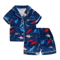 Art Dresses, Dinosaur Pajamas, Unisex Pajamas, Toddler Pajamas, Summer Pajamas, Cute Pajamas, Matching Pajamas, Baby Shorts, Home Wear