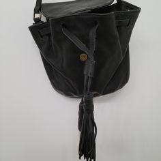 Excellent Condition (No Tags, Never Used) No Stains Or Holes Offers Welcome Casual Leather Bucket Bag, Casual Black Soft Leather Bucket Bag, Casual Black Bucket Bag For Errands, Chic Black Bucket Bag With Snap Closure, Bags Black, Brand Bags, Mini Crossbody, Mini Bags, Leather Mini