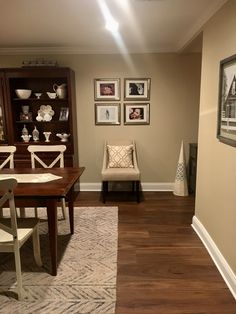 the dining room is clean and ready for us to use in its new owner's home