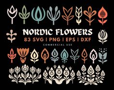 the nordic flowers svt pack is available for use in any type of graphic design