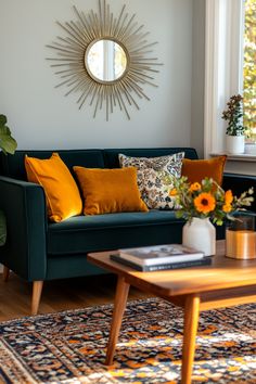 Mid Century Modern Interior Design Living Room, Colorful Mid Century Modern Living Room, Mid Century Scandinavian Living Rooms, Boho Mid Century Modern Living Room, Cozy Mid Century Modern Living Room, 1950s Living Room, Living Room Elegant, Modern Interior Design Living Room, 60s Decor