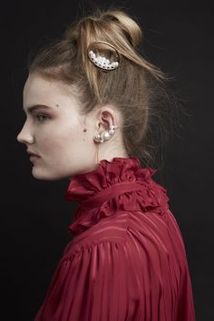 Lady gone rouge, our new ear climbers mix feminine pearls worn in the most modern way. Made in NYC Elegant Ear Climbers For Party, Elegant Evening Ear Climbers, Nyc Studio, Ear Climbers, Fashion Models, Fall Outfits, 404 Not Found, Hair Accessories, Not Found