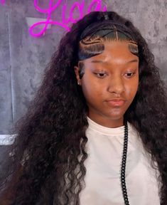 Wig Braid Hairstyles, Curly Wigs For Black Women Hairstyle, Half Up Half Down Lace Front Wig Curly, Curly Lace Front Hairstyles, Two Braid Curly Wig, Deep Wave Wig Styles With Bow, Hairstyles Wigs, Deep Wave Wig Claw Clip Style, Curly Wig Half Up Half Down Claw Clip