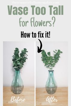 vase too tall for flowers? how to fix it before and after photoshopped