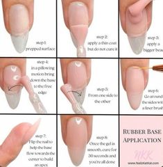 Rubber Base Gel Nails, Rubber Base Nails, Rubber Gel Nails, Gel Nail Tutorial, Diy Nails Easy, Beautiful Monster, Business Nails, Acrylic Nails At Home, Unghie Nail Art