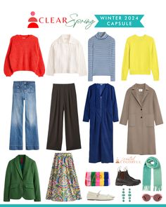 Our Clear Spring Capsule Wardrobe for Winter 2024 from Created Colorful is here 👏❄️  Give your winter wardrobe a dopamine boost with bright colors and cozy layers, perfect for work, running errands, or watching Hallmark Christmas movies. Bright Spring Palette colors in the Winter will bring joy to everyone you pass by!   Shop these items below on the Created Colorful blog - google "Created Colorful Winter Capsules"🫶 We have a capsule for every palette. And if you don't know your colors, we do virtual color analysis, too. Spring Palette Colors, Bright Spring Palette, Capsule Wardrobe For Winter, Clear Spring Palette, Created Colorful, Clear Spring, Spring Palette, Spring Capsule, Winter Capsule