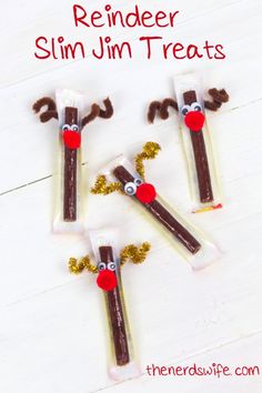 reindeer slimm treats made out of candy sticks