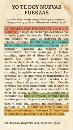 an old book with spanish text on the front and back cover, which reads yo te doy nuevas fuerzas