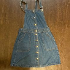 From H&M, Cute With A Cropped Tee For Gameday Spring Denim Dress By H&m, H&m Denim Dresses For Spring, H&m Spring Denim Dress, Jean Dress, Rayon Pants, Jelly Shoes, Cropped Tee, Walker Boots, Pajama Shirt