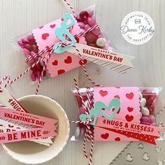 valentine's day candy bar wrappers on a table