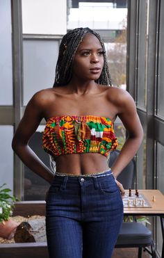 Africa print cotton crop top. It gives a sophisticated and elegant on a jeans or skirt for casual day out Trendy Fitted Strapless Crop Top, Chic Cotton Bandeau Tube Top, Cotton Bandeau Tube Top For Day Out, Fitted Multicolor Bandeau Tube Top, Multicolor Fitted Bandeau Tube Top, Bohemian Fitted Crop Top For Day Out, Fitted Bohemian Crop Top For Day Out, Chic Fitted Multicolor Tube Top, Trendy Stretch Cropped Tube Top