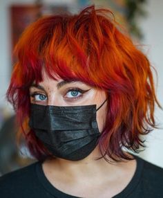 Bright Red Hair Dye, Red Hair Ideas, Modern Shag, Short Red Hair, Red Curly Hair, Bright Red Hair, Black Hair With Highlights, Thanks Everyone