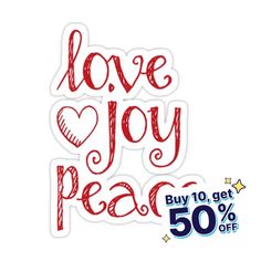 the love joy peace sticker is on sale