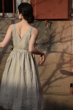 The Tablier Linen Dress – Luxe Provence - A Slow Fashion Brand from the South of France Spring Linen Dress For Gatherings, Provence Dress, Dancing Under The Stars, Amazing Meals, Linen Slip Dress, Natural Linen Dress, French Dress, Slow Fashion Brands, Full Length Skirts