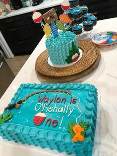 a birthday cake sitting on top of a table