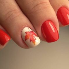 Fall Leaves Nail Art, Dot Nail Designs, Simple Fall Nails, Autumn Nail, Fall Nail Art Designs, Fall Nail Art, Short Nail Designs