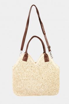 Straw Braided Faux Leather Strap Shoulder Bag is a stylish and trendy accessory that combines the natural aesthetic of straw with the sophistication of faux leather. The braided straw detailing adds a touch of bohemian charm, while the faux leather shoulder strap provides durability and a modern edge. This shoulder bag is perfect for adding a chic and summery touch to your outfit, whether you're heading to the beach or running errands. The combination of textures and materials creates a unique a Natural Aesthetic, Blue Zones, Vegan Fashion, Trendy Accessories, Tote Handbags, Leather Shoulder Bag, Sunnies, Bags Handbags, Vegan Leather