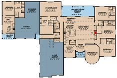 this is the first floor plan for these luxury home plans, which include two master suites and