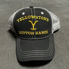 Yellowstone Dutton Ranch, Trucker Hat Black, Dutton Ranch, Baseball Trucker Hat, Cowgirl Hats, Black Gray, Trucker Hat, Accessories Hats, Black And Grey