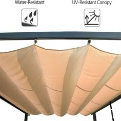 an awning is shown with instructions on how to use it