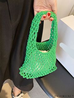 BagForLove - Mesh Wristlet Beach Tote: Perfect for Your Vacation Product Description Color Green Details Hollow Bag Size Mini Type Crochet Bags Strap Type Double Handle Pattern Type Plain Style Fashionable Composition 30% Polyester Material Fabric Size Chart INCH CM Bag Length Bag Width Bag Height Handle Height 7.9 inch 2.4 inch 7.5 inch 5.5 inch Bag Length Bag Width Bag Height Handle Height 20 cm 6 cm 19 cm 14 cm Details Pictures Similar Products h2 { text-align: center; } /* æ¢è¡ */ li{ whit Green Handheld Crochet Bag For Beach, Summer Green Shoulder Bag With Mobile Phone Holder, Green Handheld Crochet Bag For Summer, Green Beach Bag With Mobile Phone Holder, Trendy Green Handheld Crochet Bag, Green Shoulder Bag For Beach Season, Green Shoulder Bag For Beach With Mobile Phone Pocket, Green Shoulder Bag With Mobile Phone Holder For Beach, Green Shoulder Bag With Mobile Phone Pocket For Beach