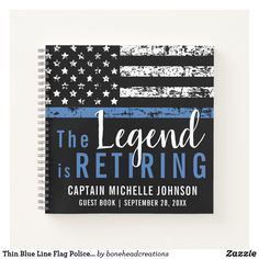 a notebook with an american flag and the words, the legend is retrieving