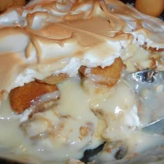 a close up of food in a pan on a table