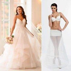 We have a fantastic range of bridal underskirts in various circumferences to match almost any size of gown. Depending on the shape of your dress, you can choose between our mermaid and A-line silhouettes, and then decide how full you’d like it.